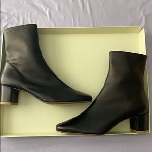 BY FAR SOFIA BLACK LEATHER BOOTS